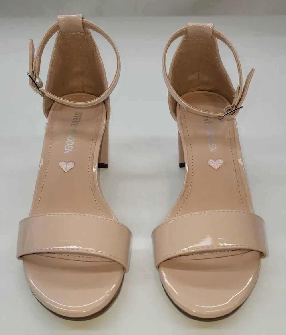 Steve Madden Kids JCarrson Nude Patent Block Heel Dress Sandals Girls Size 1